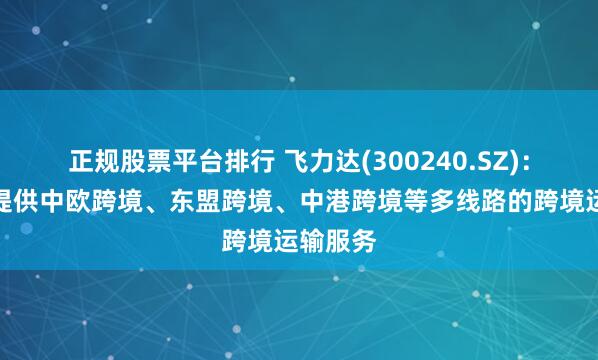 正规股票平台排行 飞力达(300240.SZ)：为客户提供中欧跨境、东盟跨境、中港跨境等多线路的跨境运输服务